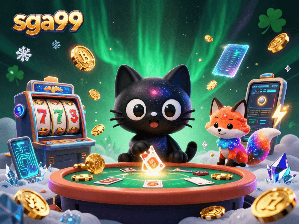 Engage in exciting slot action at sga99 with cosmic elements and vibrant graphics.