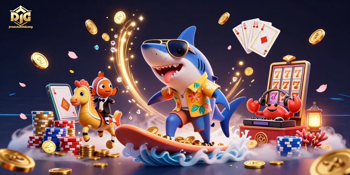 Experience thrilling wins with proautobinhduong's vibrant gaming scene, featuring a shark and seahorse!
