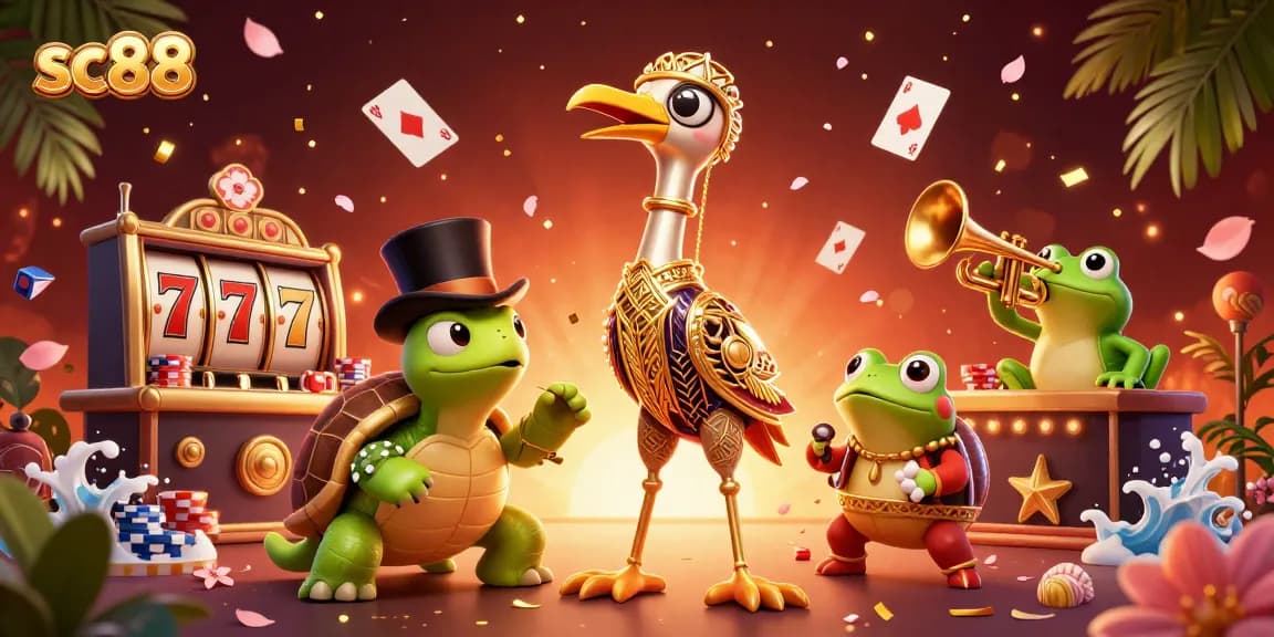 Experience the thrill of sc88 gaming with lively characters and vibrant casino elements.