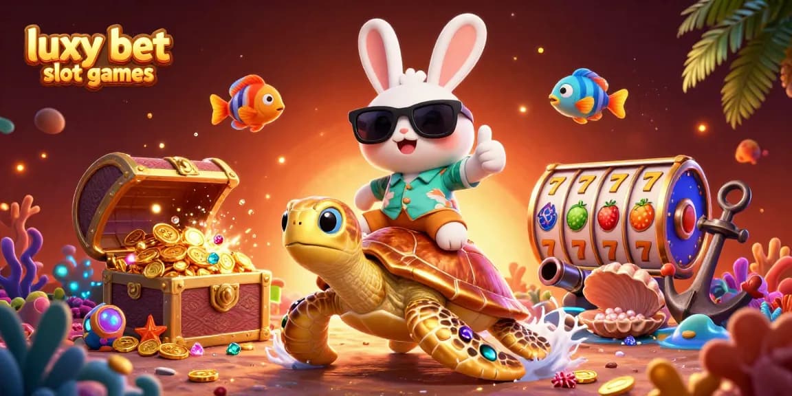 Play luxurious luxy bet slot games with vibrant characters in a captivating underwater treasure scene.