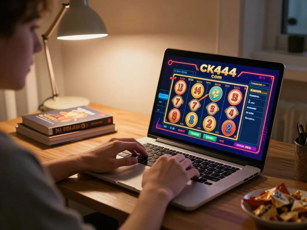 Engaging in exciting gameplay on ck444 com's online casino platform from a cozy home environment.