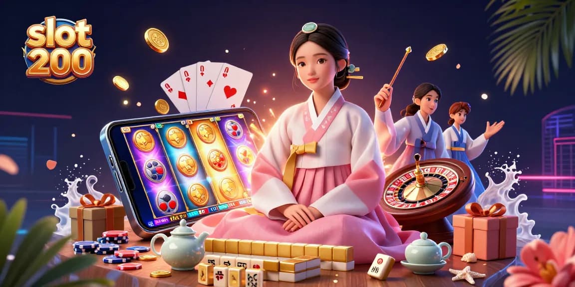 Experience excitement and thrill with slot bet 200; engaging illustration of dynamic casino elements and characters