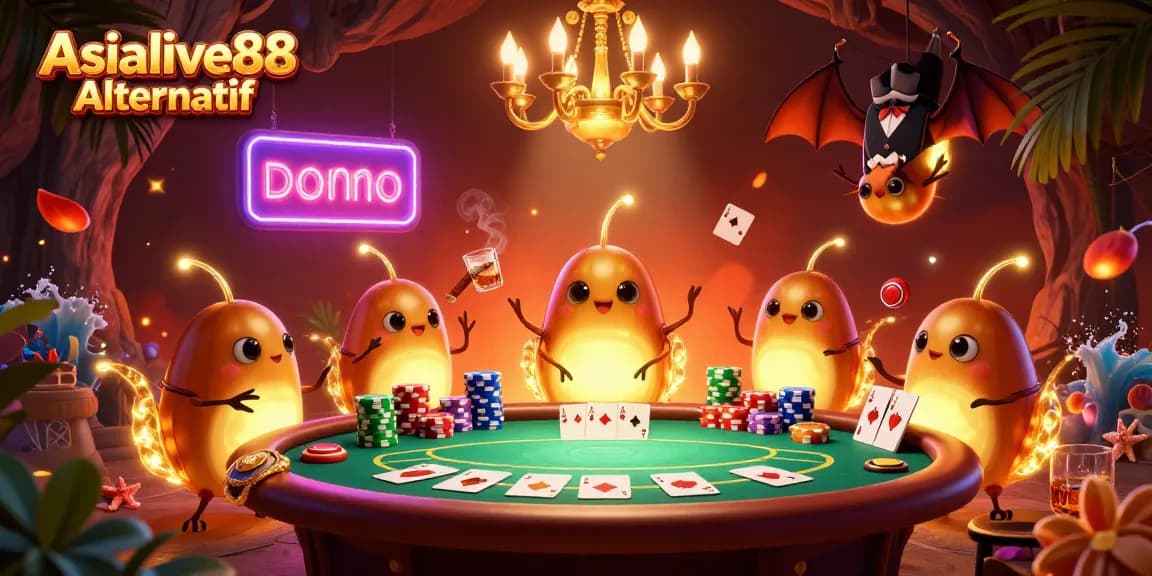 Engage with Asialive88 Alternatif at a vibrant casino featuring luminescent glowworms and dynamic poker action.