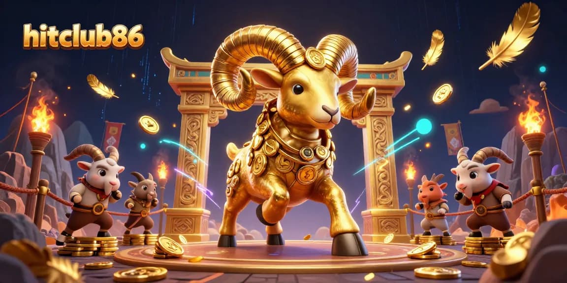 Engage with captivating gameplay at hitclub86, as vibrant ram characters charge through a fantastical casino.