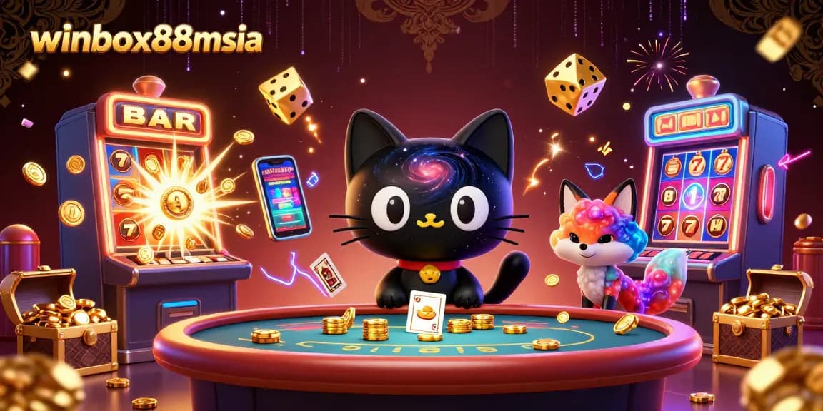 Experience thrilling gameplay at winbox88msia with a cosmic casino theme illustrated in stunning detail.