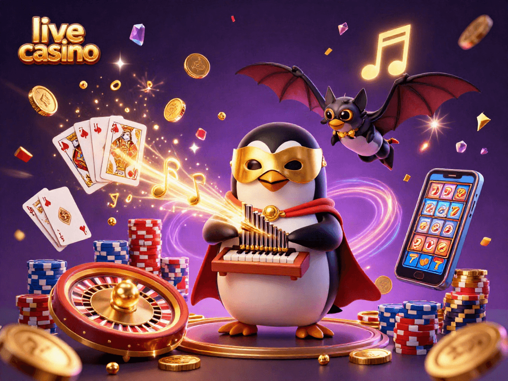 Experience the thrill of live casino with golden coins, colorful chips, and engaging gameplay.