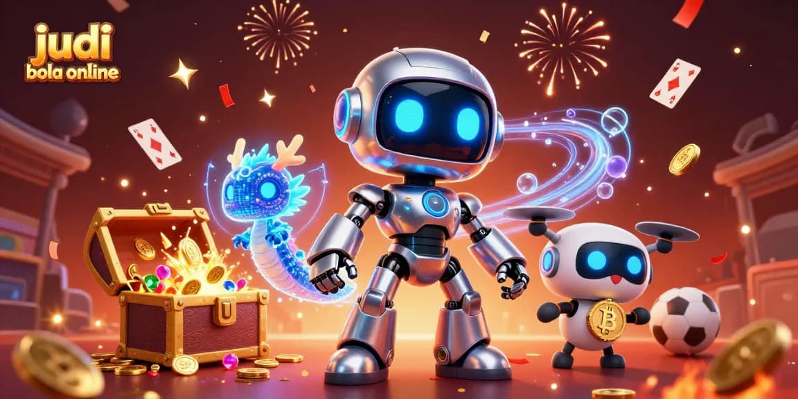 Engage in judi bola online with vibrant characters and sports betting elements in a dazzling scene.