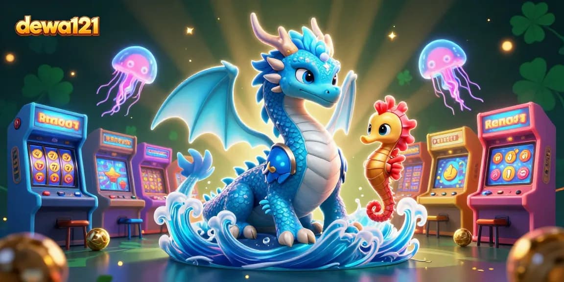 Rasakan kegembiraan di dewa121 dengan ilustrasi 3D bertema kasino yang hidup menampilkan elemen permainan dinamis.