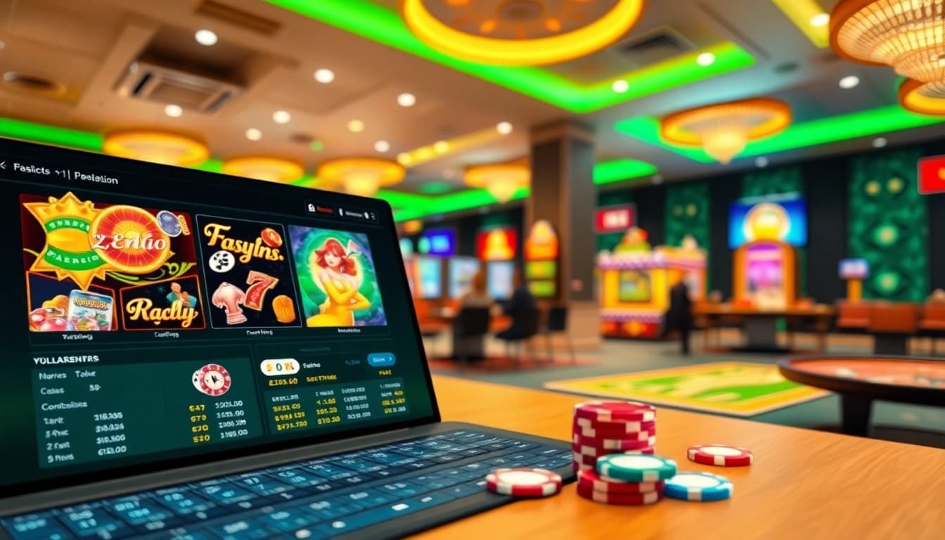 Spiele casino spielen online mit einer aufregenden Benutzeroberfläche im Vordergrund.