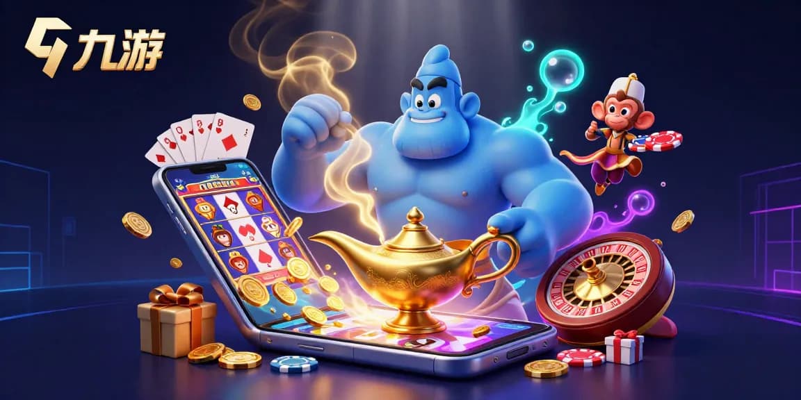 九游娱乐场景中，海量黄金筹码四散，享受独特的博彩体验
