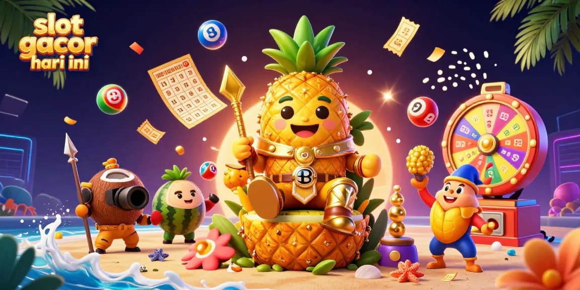 Nikmati permainan slot gacor hari ini dengan grafis menarik dari karakter kartun dan elemen kasino.
