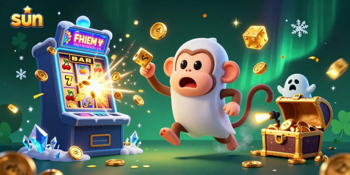 Win big with sun-themed slot games as a mischievous monkey juggles golden treasures.