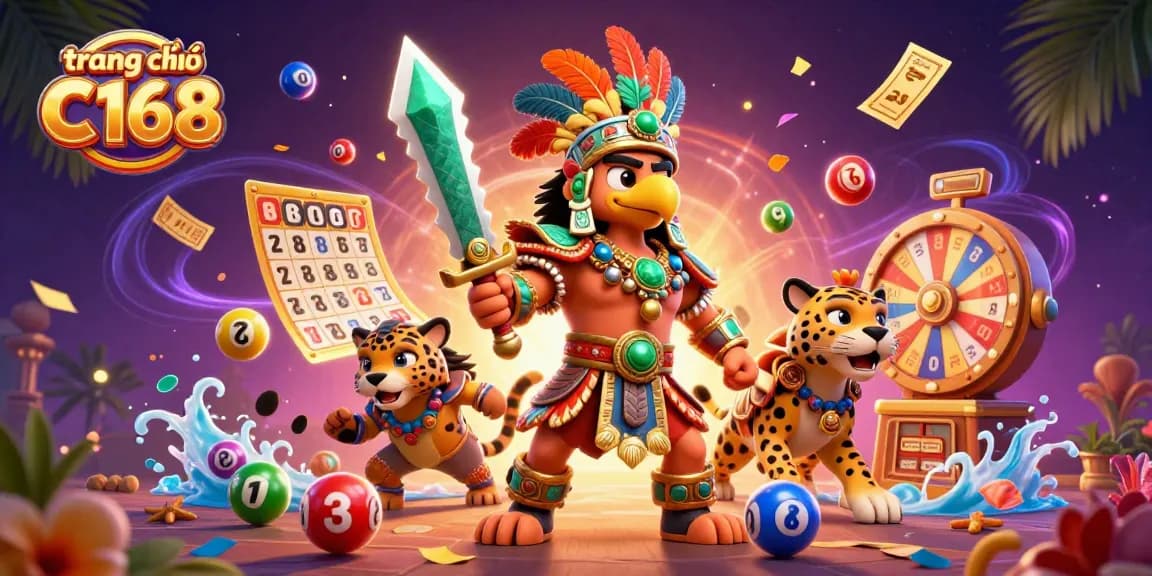 Engage in exciting gameplay on trang chủ C168 with vibrant lottery elements and dynamic characters.