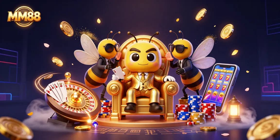 Spin and win at MM88 with thrilling casino games and vibrant 3D elements.