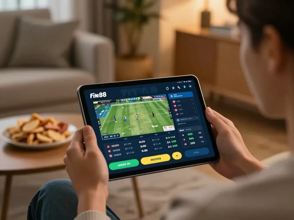 Experience the excitement of betting on five88 during a lively home gaming session.