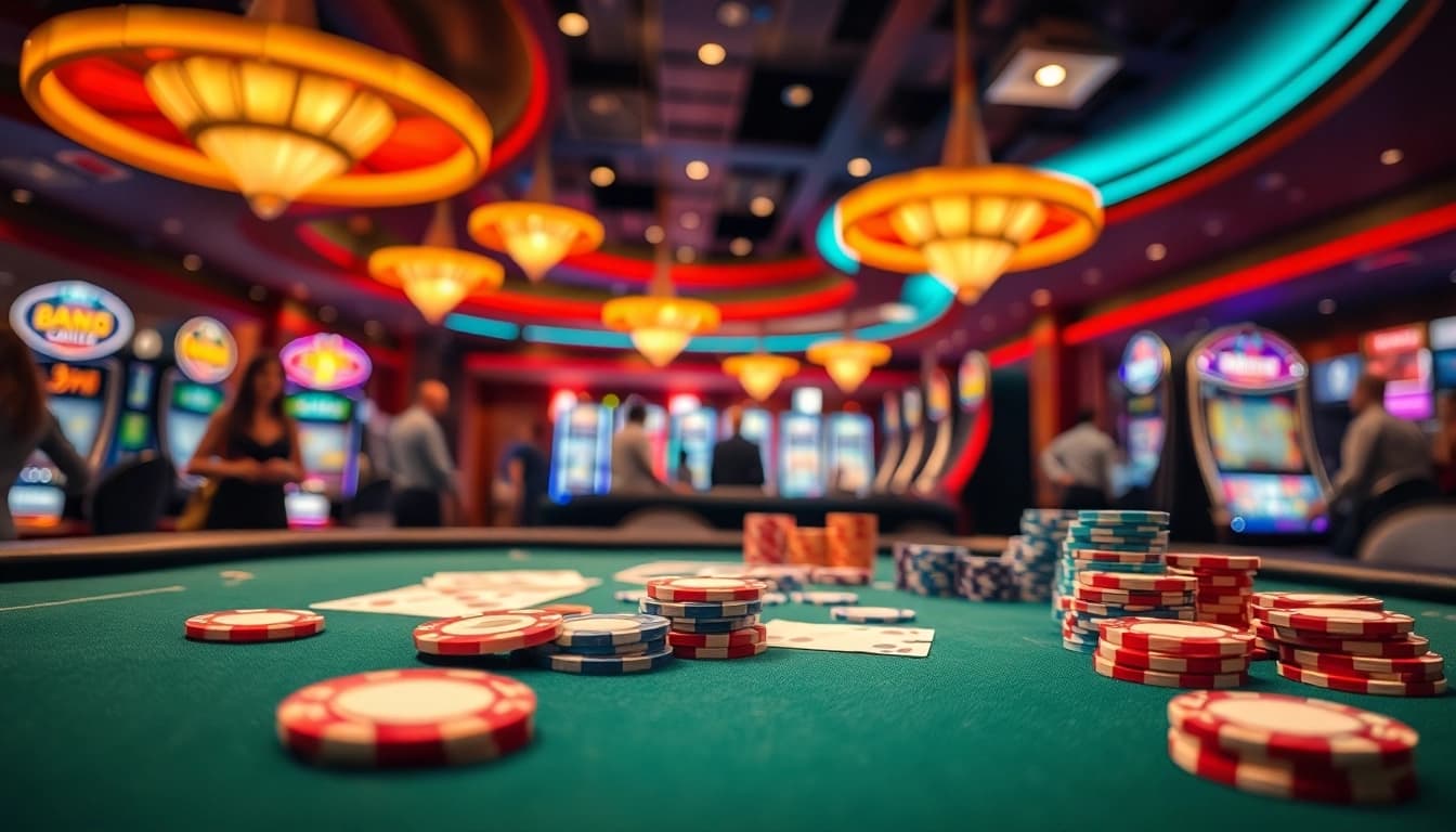 Engaging view of top casinos with lively gaming table and vibrant casino atmosphere.