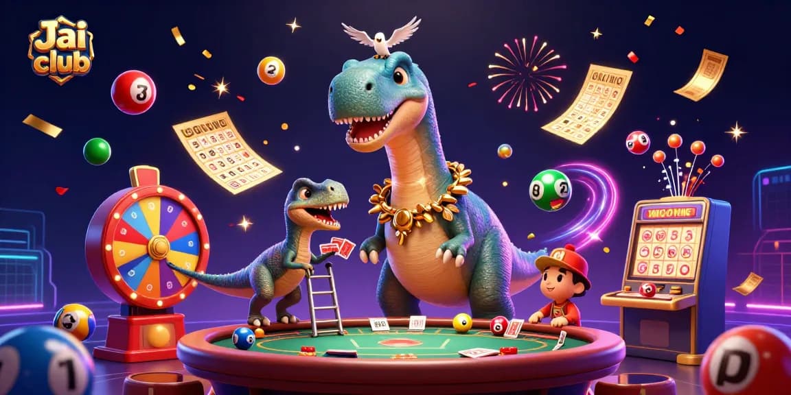 Experience the excitement of Jai club with dynamic lottery elements and vibrant gaming visuals.