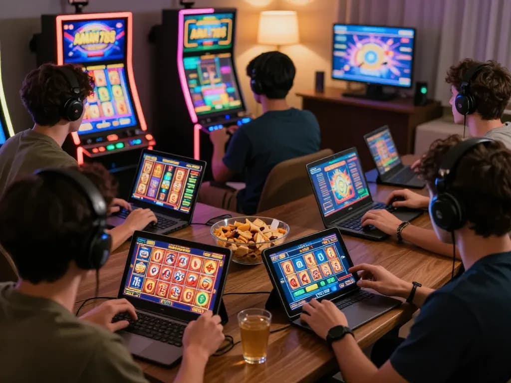 Rasakan gerakan permainan online yang mengasyikkan dengan AMAN788, menampilkan grafik slot yang cerah dalam suasana rumah yang nyaman.