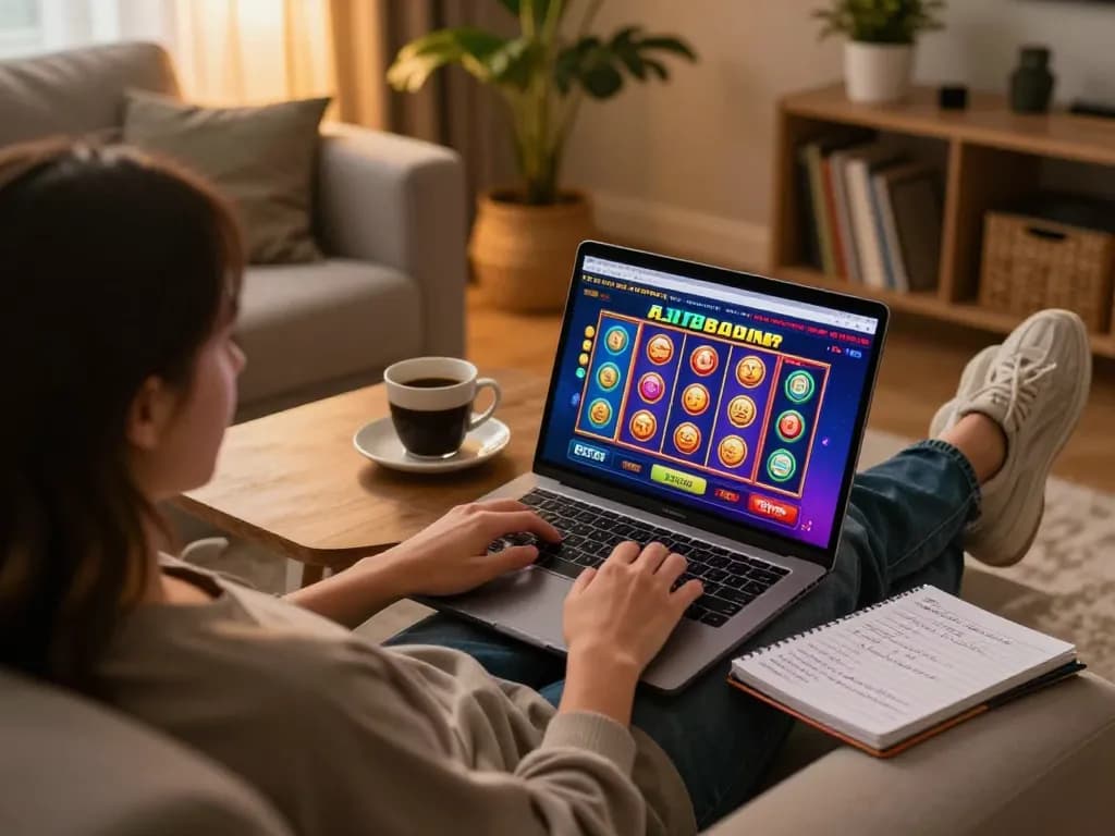 Engaging with BET88 online casino on a laptop for thrilling gaming experience