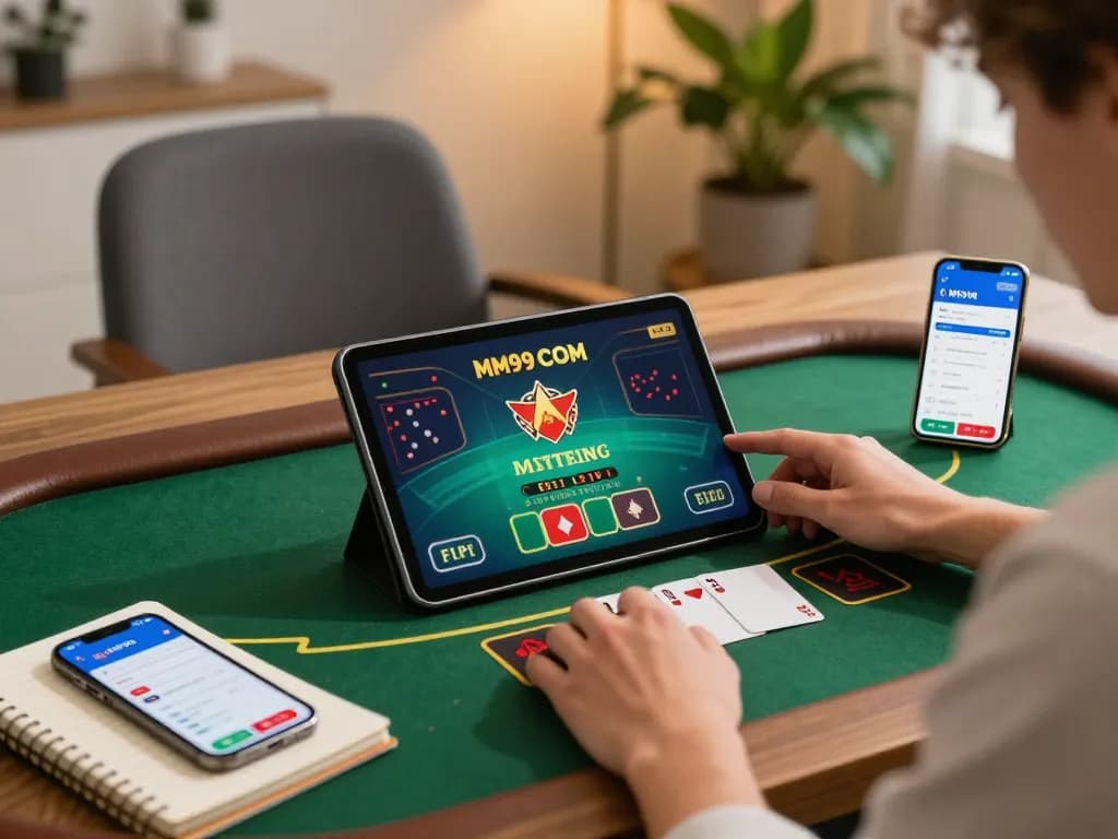 Player enjoying an online blackjack game on MM99 COM, highlighting strategic gameplay and engaging environment.