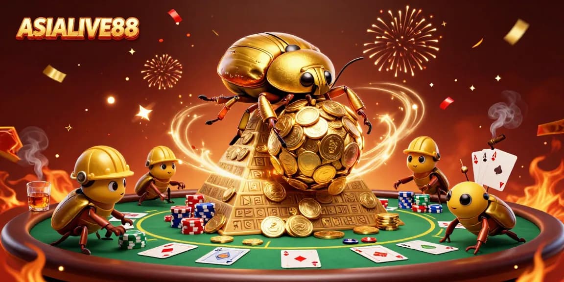 Engage in thrilling gameplay at ASIALIVE88 with a vibrant casino scene featuring dynamic poker elements.