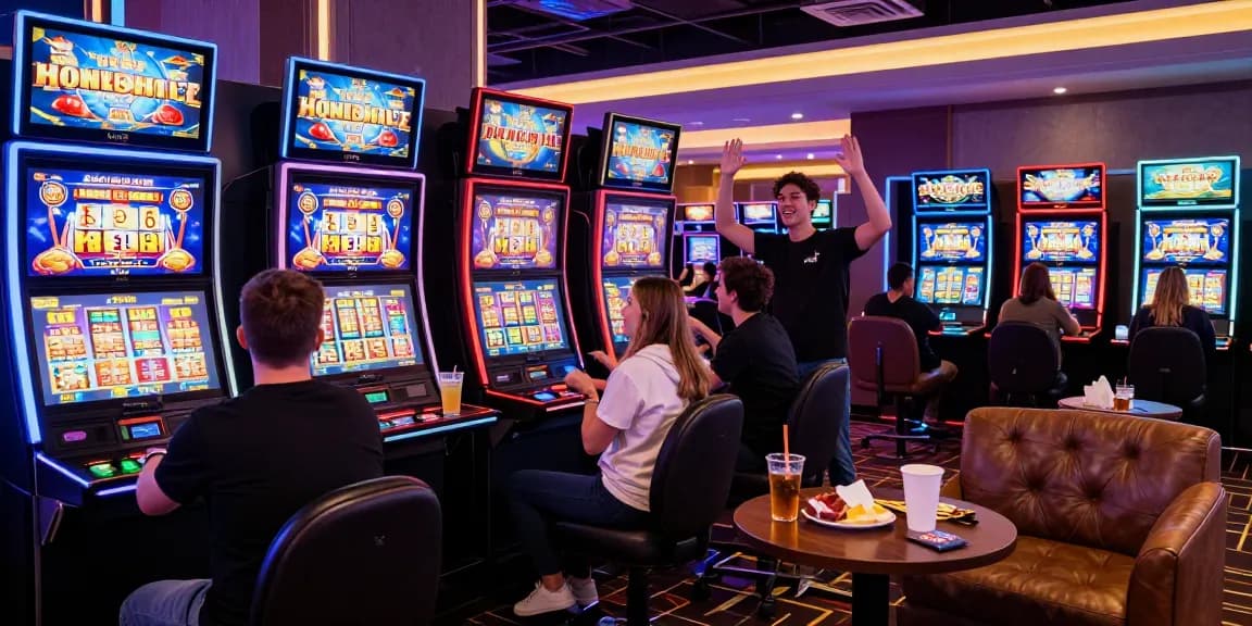 Exciting players at modern casinos enjoying bonus buy slots with vibrant graphics and lively atmosphere.