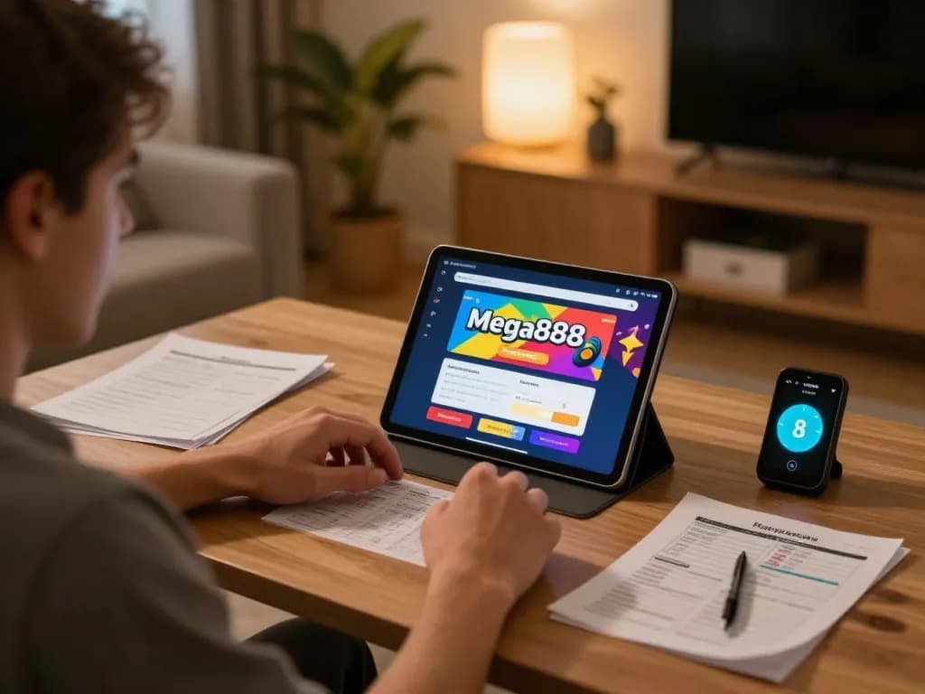 Engaging in responsible gaming while using the tablet to download mega888 in a cozy environment