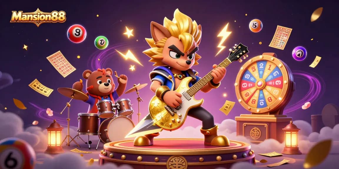 Experience Mansion88 with a vibrant casino scene filled with playful energy and exciting game elements.