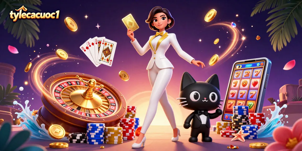Experience thrilling gameplay with tylecacuoc1 through a dazzling casino scene showcasing vibrant characters and action elements.