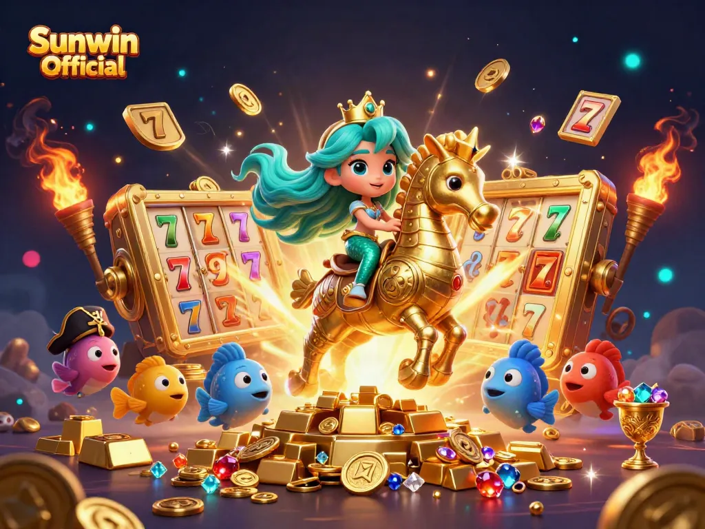 Experience thrilling jackpots with Sunwin Official's majestic mermaid princess amid riches and excitement.