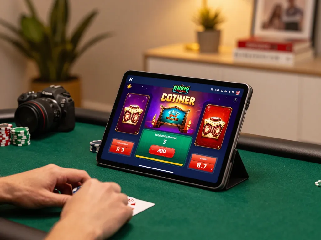 cm88 player engaging in strategic online gambling at home with vibrant game interface