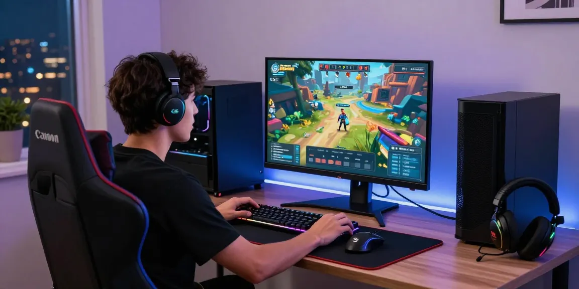 Excited gamer logging into Raja Game on a vibrant gaming setup.