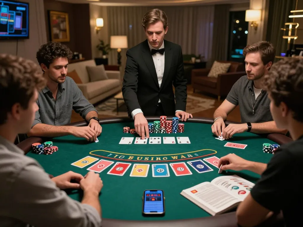 SIN88 players making bets at an online blackjack game, showcasing an exciting atmosphere and strategic gameplay.