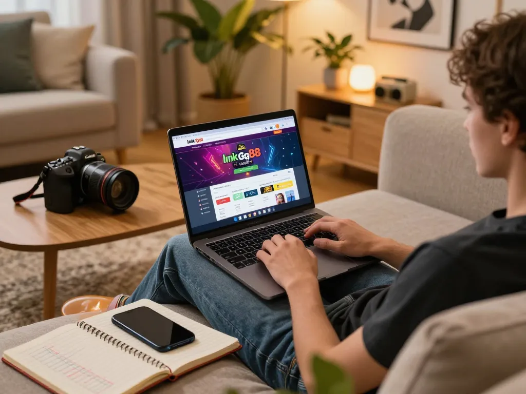 Play link gg88 casino online from your cozy home setup with laptop and gaming strategies