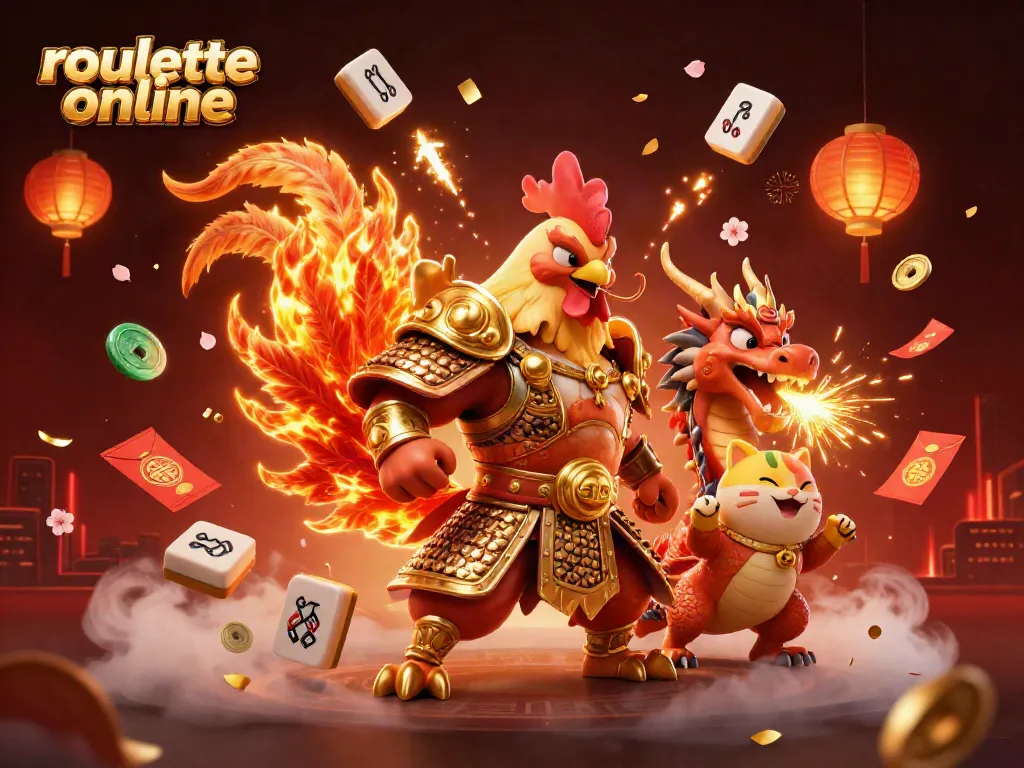 Win big with roulettes online in this dynamic casino illustration featuring vibrant characters.