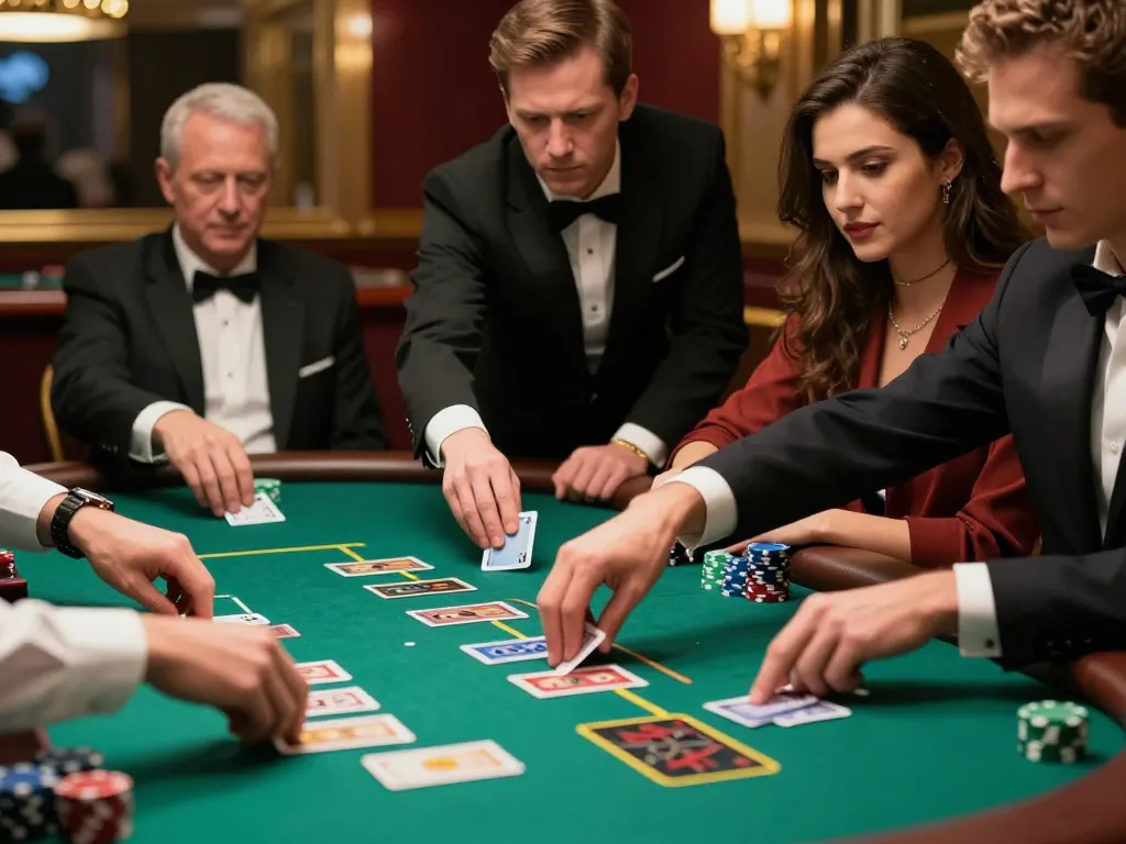 Players engaging in strategic betting at a blackjack table in situs ggdewa777, showcasing the thrill of casino gameplay