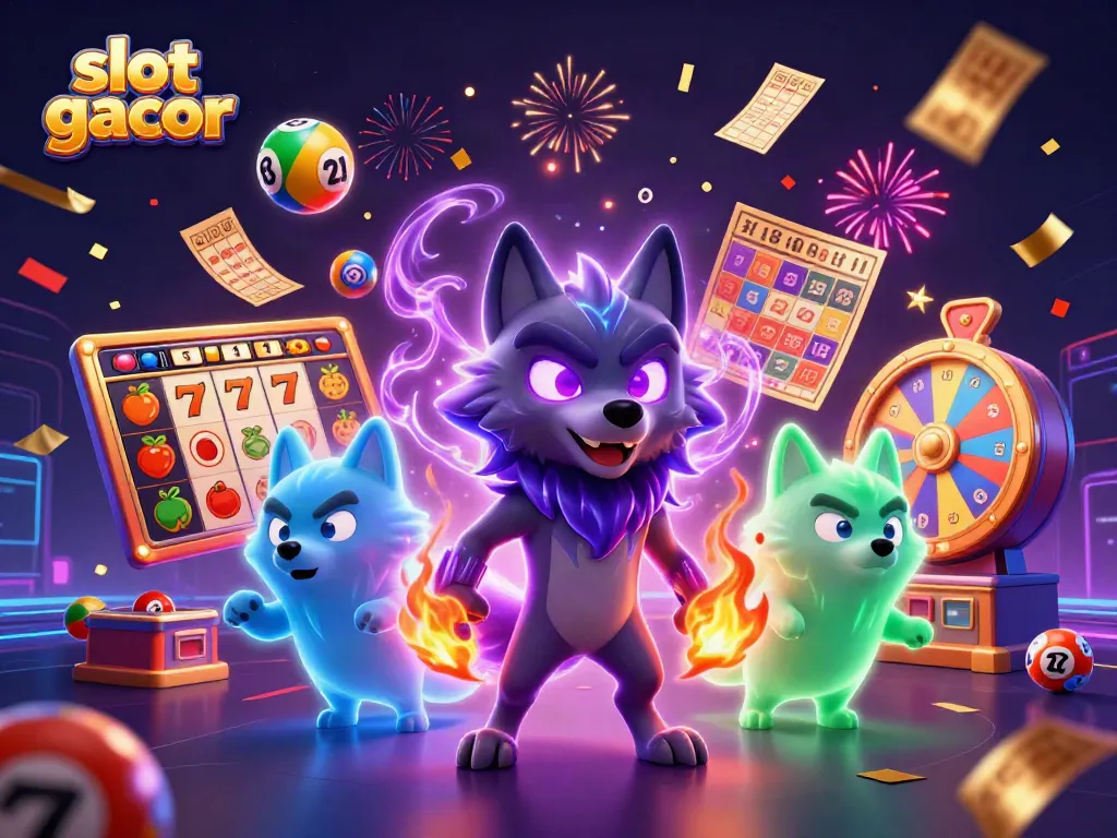 Experience the excitement of slot gacor with dynamic ghostly wolves and colorful game elements.