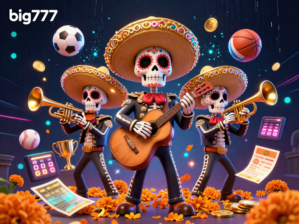 Experience thrilling gameplay with big777, featuring a colorful marichi band amidst vibrant casino elements.