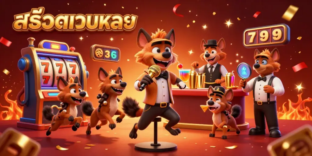 Experience excitement at สล็อตเว็บตรง with lively hyenas bringing a comedic twist to the casino.