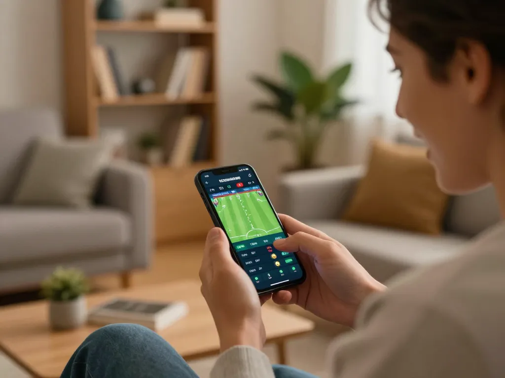 KÈO TRỰC TUYẾN experienced with a person placing a bet on a smartphone, highlighting online sports betting.