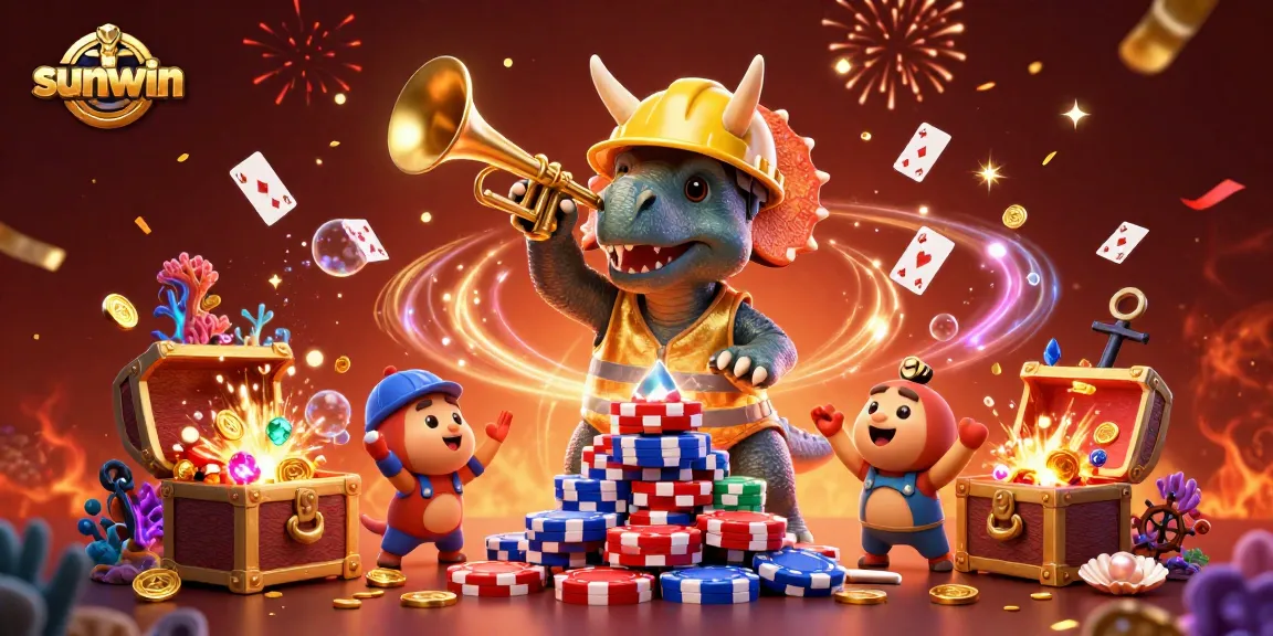 Experience thrilling gameplay at sunwin with vibrant casino characters and lively atmosphere.