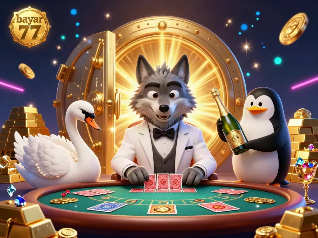 Engage in thrilling baccarat at bayar 77 with elegant characters and treasures galore.