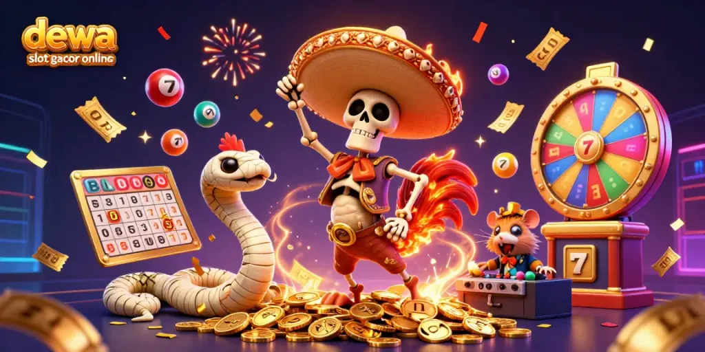 Permainan dewa slot gacor online dengan karakter kartun menarik dan elemen kasino mewah untuk hiburan maksimal.