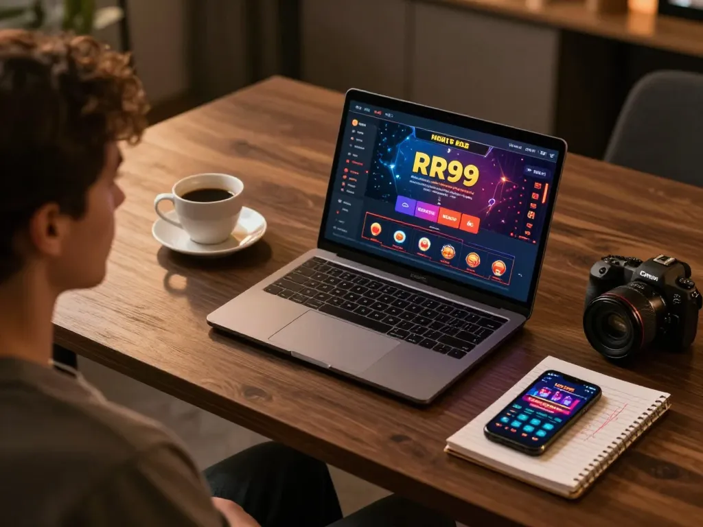 Engaging online gaming session with RR99 casino interface showcasing betting strategies and a cozy atmosphere.