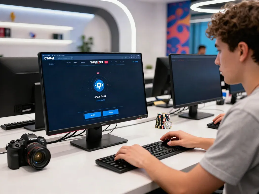 Engaged player exploring the Wolfbet bonus page for an exciting online casino experience.