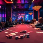 SODO casino scene showcasing players at a poker table, capturing the thrill of high stakes gambling.