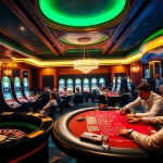 Experience the thrill at http://2haywin.pro/ with an upscale casino atmosphere featuring poker tables.
