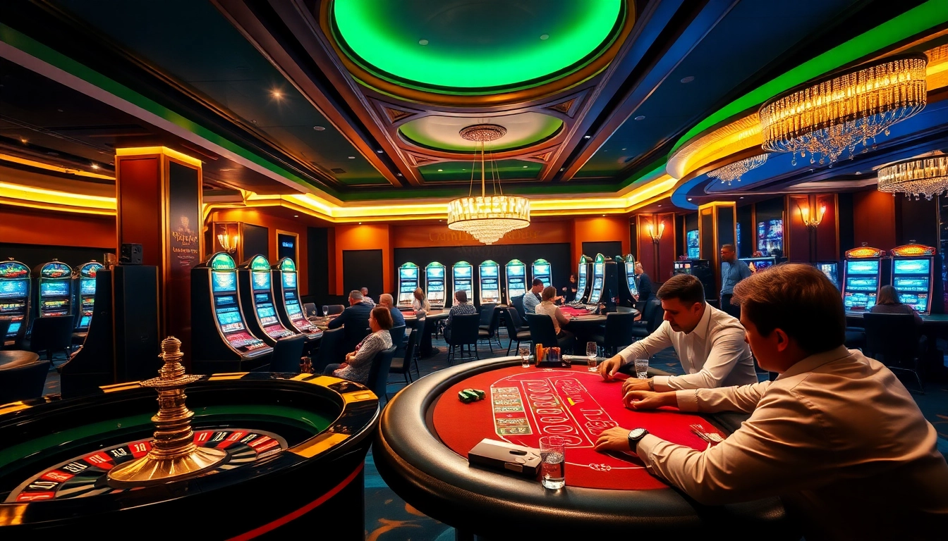 Experience the thrill at http://2haywin.pro/ with an upscale casino atmosphere featuring poker tables.