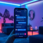 Engaging AI slut chatbot interaction on a modern smartphone in a stylish home.