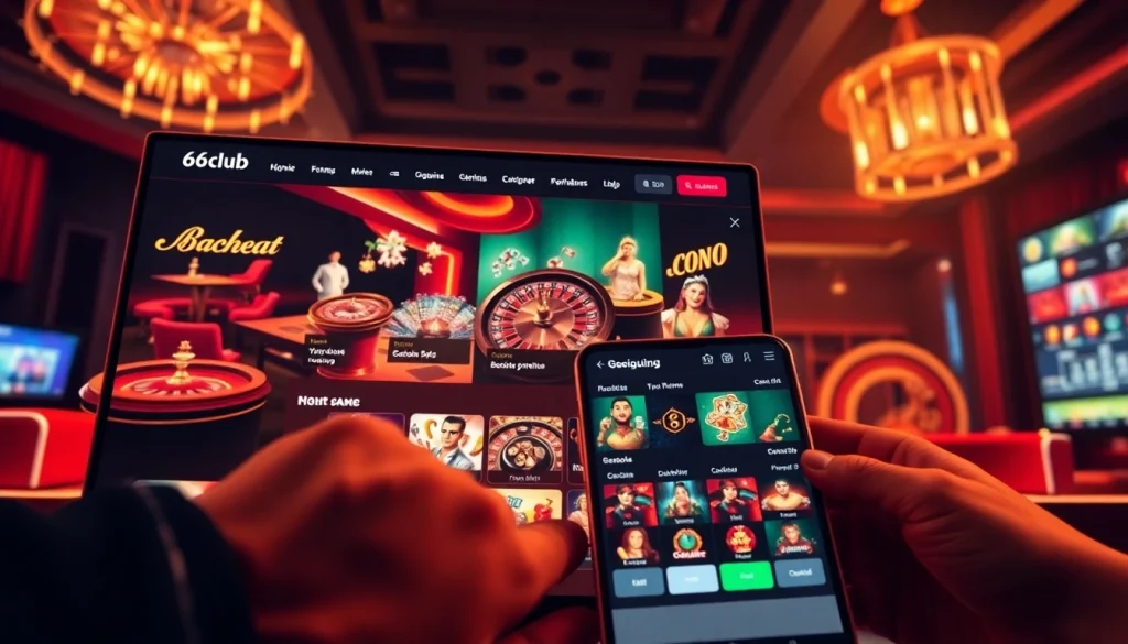 Explore 66club's vibrant online gambling experience showcasing popular games and user-friendly interface.
